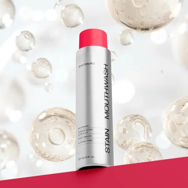 Stain Whitening Mouthwash for White Teeth, Freshens Breath with Essential Oils 237ml