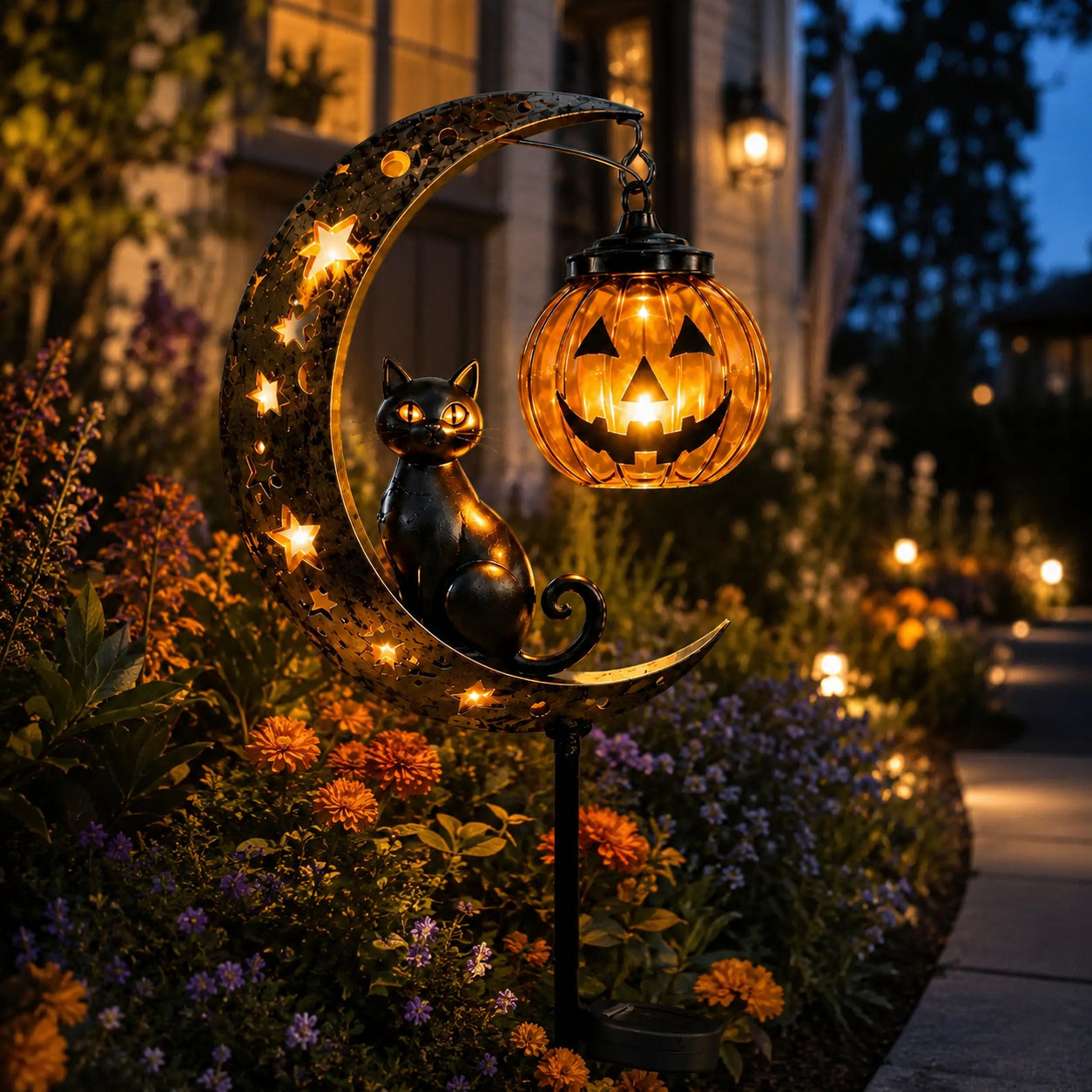 ✨LAST DAY SALE 50% OFF⚡🎃Halloween Pumpkin Moon Garden Stake Light