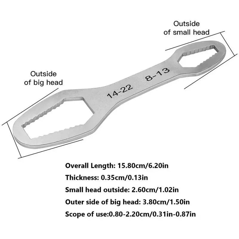 Universal 8-22mm Self-Tightening Torx Wrench, Double Head Multi-Function Repair Tool