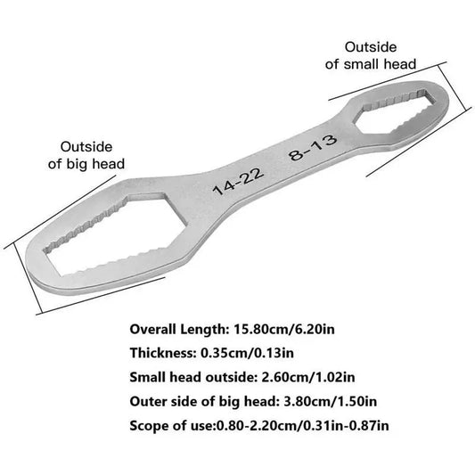 Universal 8-22mm Self-Tightening Torx Wrench, Double Head Multi-Function Repair Tool
