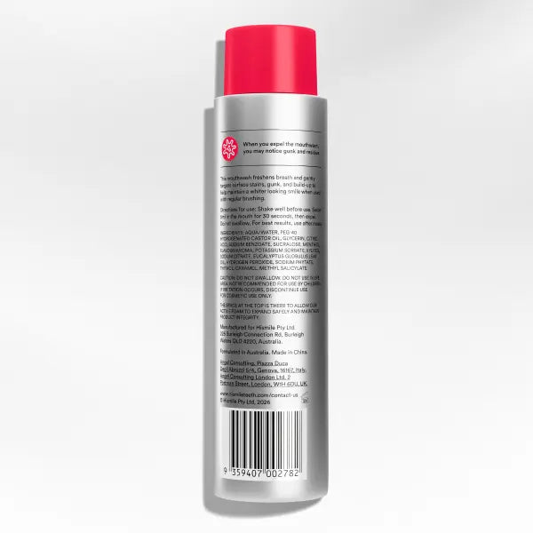 Stain Whitening Mouthwash for White Teeth, Freshens Breath with Essential Oils 237ml