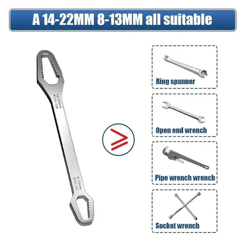 Universal 8-22mm Self-Tightening Torx Wrench, Double Head Multi-Function Repair Tool
