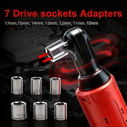 ⚡️50% Off Sale—Today Only⏰️ Electric Right Angle Ratchet Wrench, 1 Count 45NM 3/8'' Ratchet Wrench, Removal Screw Nut Car Repair Tools,  Cordless Power Tool Set
