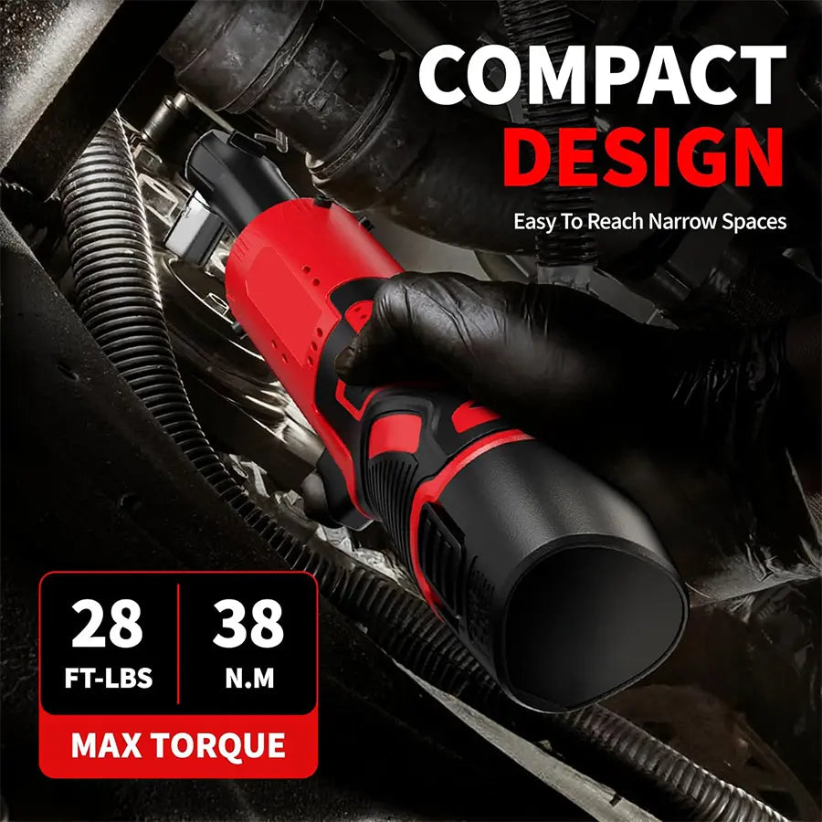 ⚡️50% Off Sale—Today Only⏰️ Electric Right Angle Ratchet Wrench, 1 Count 45NM 3/8'' Ratchet Wrench, Removal Screw Nut Car Repair Tools,  Cordless Power Tool Set