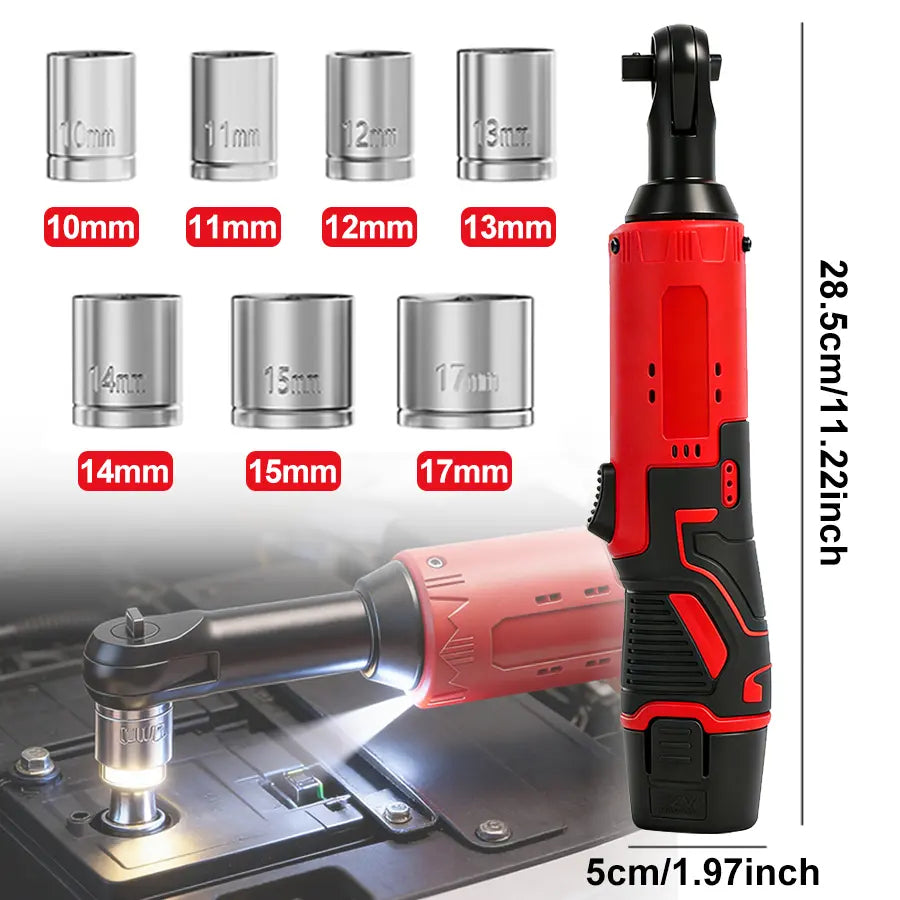 ⚡️50% Off Sale—Today Only⏰️ Electric Right Angle Ratchet Wrench, 1 Count 45NM 3/8'' Ratchet Wrench, Removal Screw Nut Car Repair Tools,  Cordless Power Tool Set