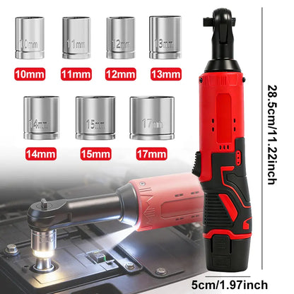 ⚡️50% Off Sale—Today Only⏰️ Electric Right Angle Ratchet Wrench, 1 Count 45NM 3/8'' Ratchet Wrench, Removal Screw Nut Car Repair Tools,  Cordless Power Tool Set