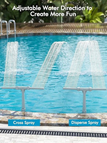 ✨LAST DAY SALE 50% OFF⚡Adjustable Dual Spray Waterfall Sprinkler Cooler for Pool