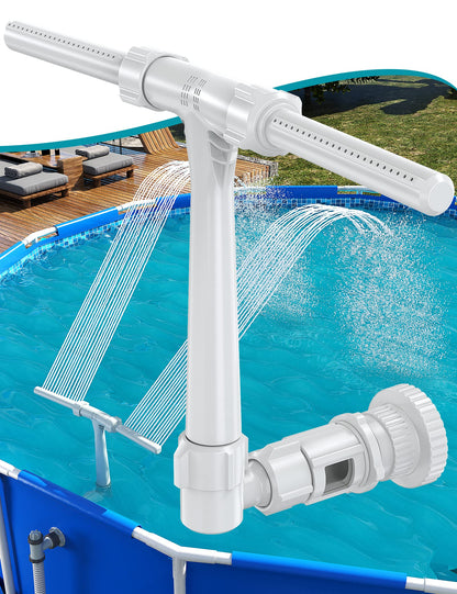 ✨LAST DAY SALE 50% OFF⚡Adjustable Dual Spray Waterfall Sprinkler Cooler for Pool