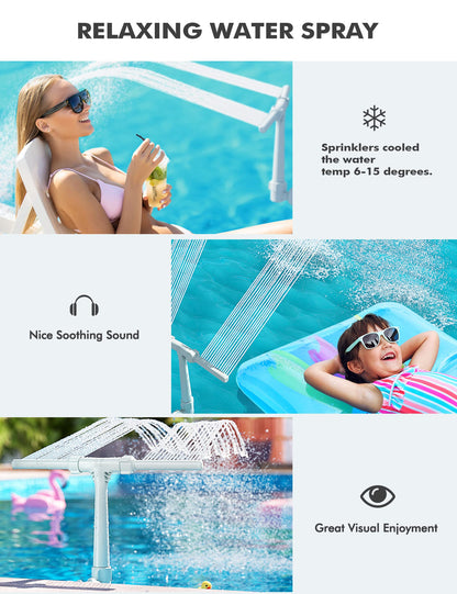 ✨LAST DAY SALE 50% OFF⚡Adjustable Dual Spray Waterfall Sprinkler Cooler for Pool