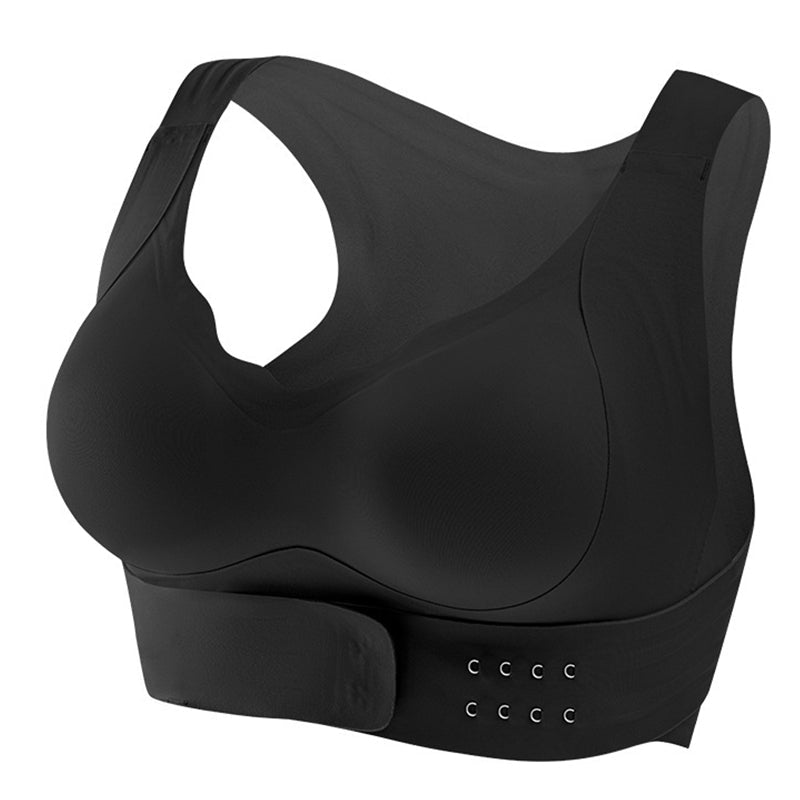 【Postural correction】Women’s Beige Wireless Bra, Soft Breathable Non-removable Moulded Cups, Yoga Fitness Sportswear for Gym & Daily Training