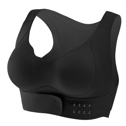 【Postural correction】Women’s Beige Wireless Bra, Soft Breathable Non-removable Moulded Cups, Yoga Fitness Sportswear for Gym & Daily Training