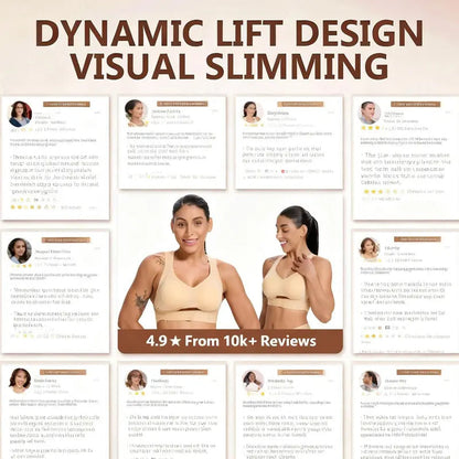 【Postural correction】Women’s Beige Wireless Bra, Soft Breathable Non-removable Moulded Cups, Yoga Fitness Sportswear for Gym & Daily Training