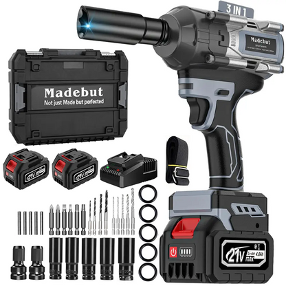 💥LAST DAY SALE 50% OFF🔧1000N.m Cordless Impact Wrench, All-Metal Cordless Impact Gun with 2*4.0Mah