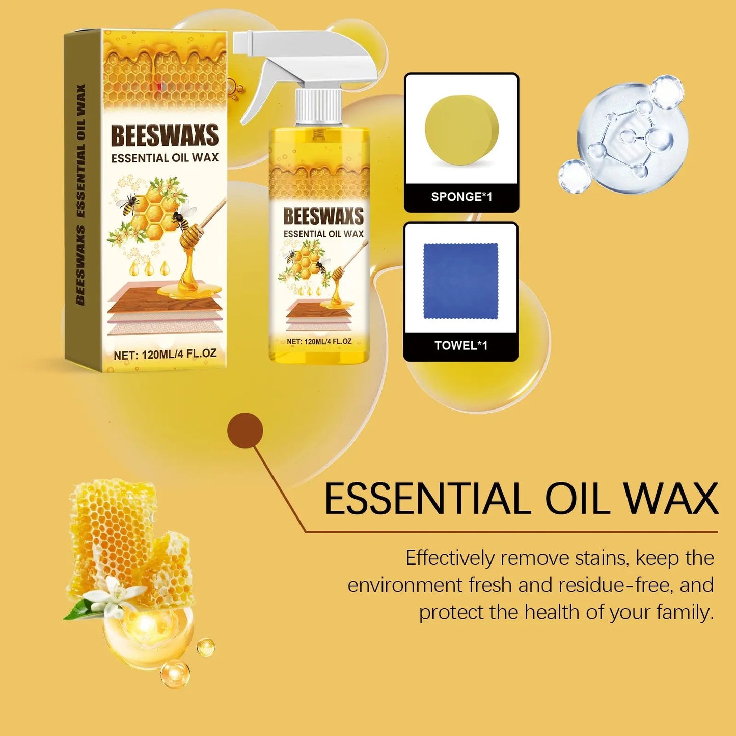 Final 3 Hours: 60%OFF🔥Beeswax Wood Care Spray – Bring Dull Wood Back to Life