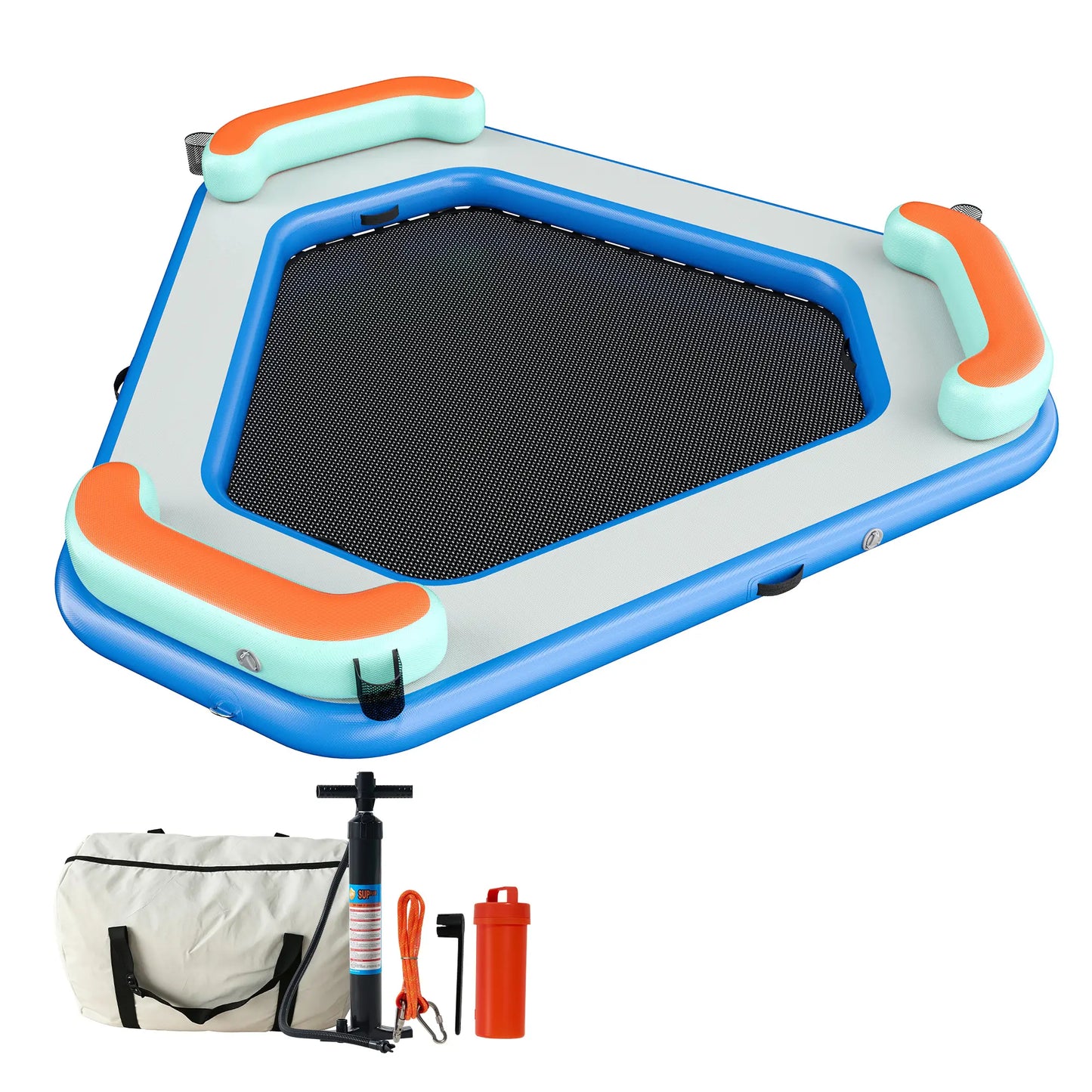 ✨LAST DAY PROMOTION ✨Hexagon/Circle/Triangle Inflatable Water Hammock for Adults, Floating Raft Dock Platform with Mesh