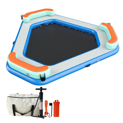 ✨LAST DAY PROMOTION ✨Hexagon/Circle/Triangle Inflatable Water Hammock for Adults, Floating Raft Dock Platform with Mesh