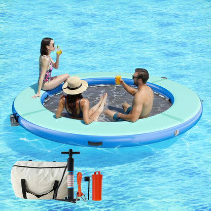 ✨LAST DAY PROMOTION ✨Hexagon/Circle/Triangle Inflatable Water Hammock for Adults, Floating Raft Dock Platform with Mesh