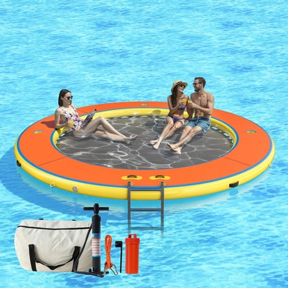 ✨LAST DAY PROMOTION ✨Hexagon/Circle/Triangle Inflatable Water Hammock for Adults, Floating Raft Dock Platform with Mesh