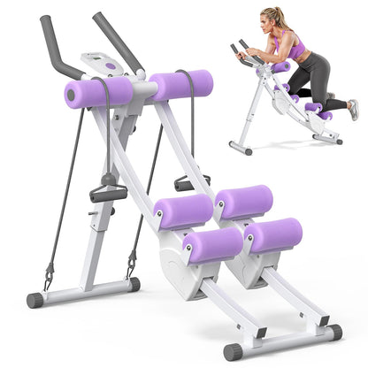 ✨LAST DAY SALE 50% OFF⚡Dual Track Single Track Ab Trainer with LCD Monitor, 440lbs Weight Capacity