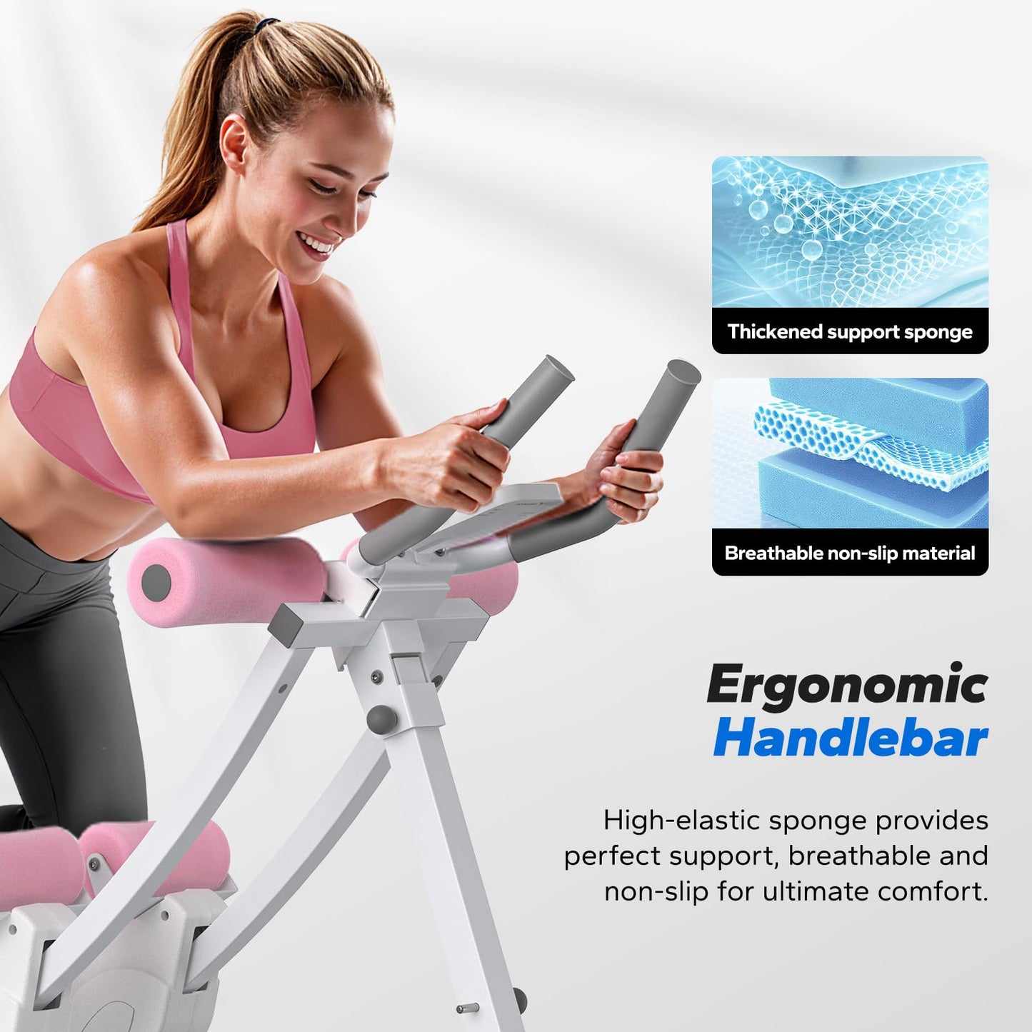 ✨LAST DAY SALE 50% OFF⚡Dual Track Single Track Ab Trainer with LCD Monitor, 440lbs Weight Capacity
