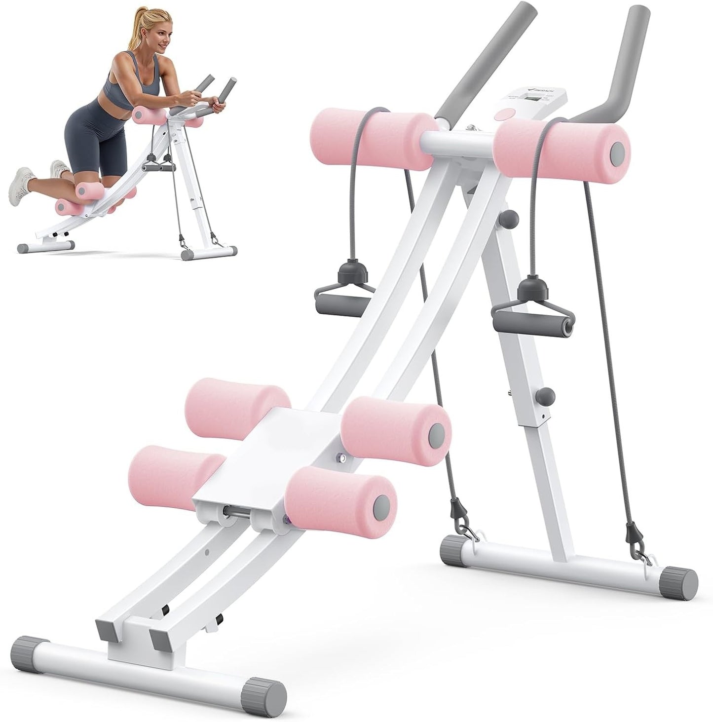 ✨LAST DAY SALE 50% OFF⚡Dual Track Single Track Ab Trainer with LCD Monitor, 440lbs Weight Capacity