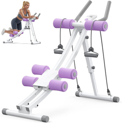 ✨LAST DAY SALE 50% OFF⚡Dual Track Single Track Ab Trainer with LCD Monitor, 440lbs Weight Capacity