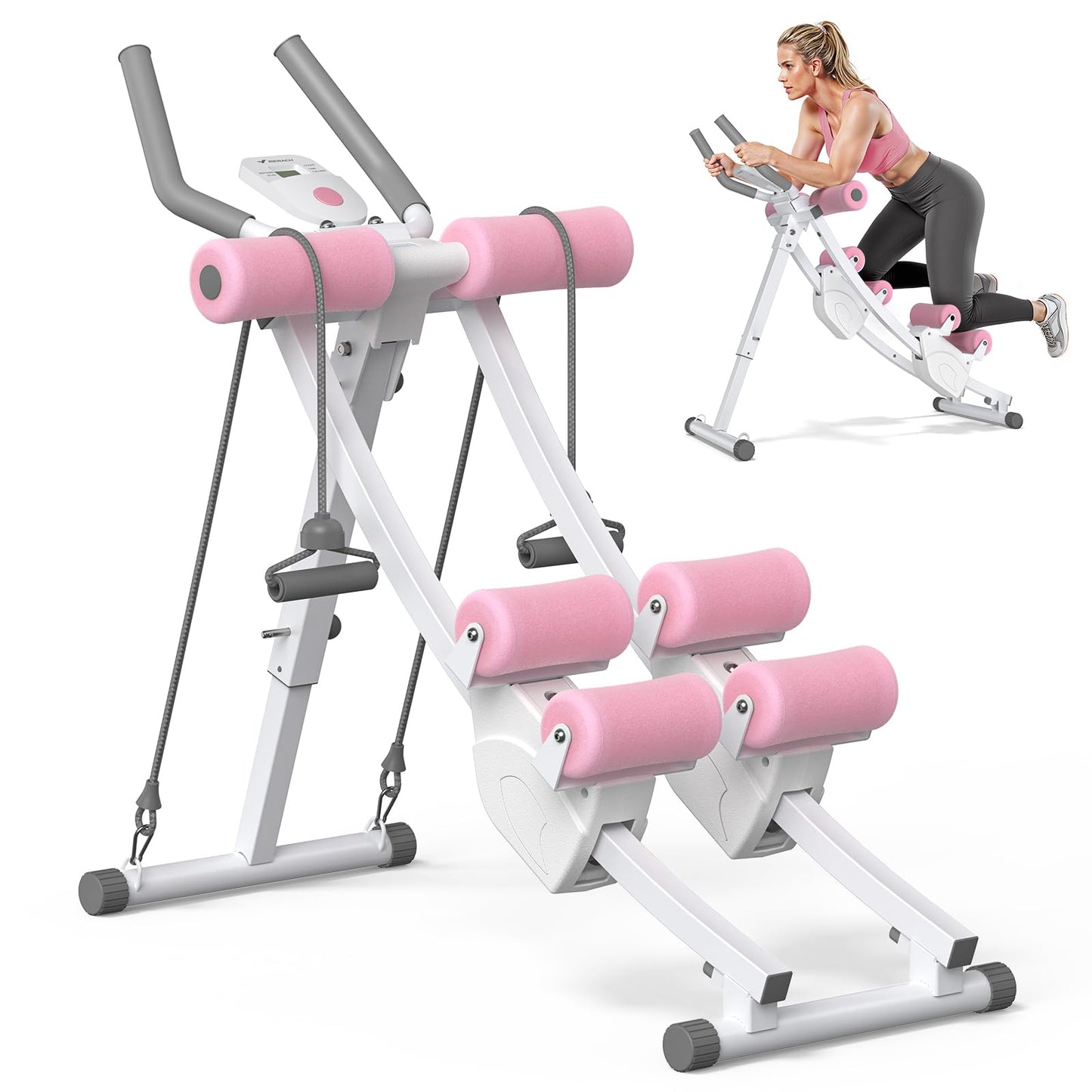 ✨LAST DAY SALE 50% OFF⚡Dual Track Single Track Ab Trainer with LCD Monitor, 440lbs Weight Capacity