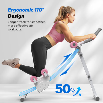✨LAST DAY SALE 50% OFF⚡Dual Track Single Track Ab Trainer with LCD Monitor, 440lbs Weight Capacity