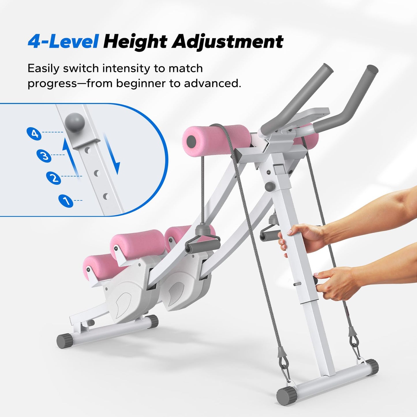 ✨LAST DAY SALE 50% OFF⚡Dual Track Single Track Ab Trainer with LCD Monitor, 440lbs Weight Capacity