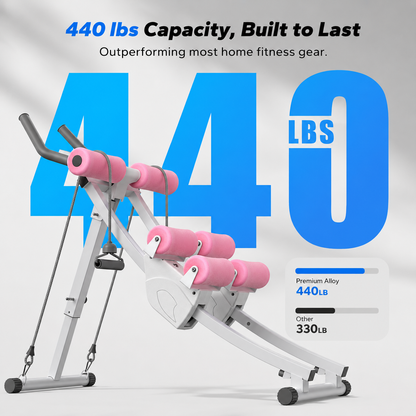 ✨LAST DAY SALE 50% OFF⚡Dual Track Single Track Ab Trainer with LCD Monitor, 440lbs Weight Capacity