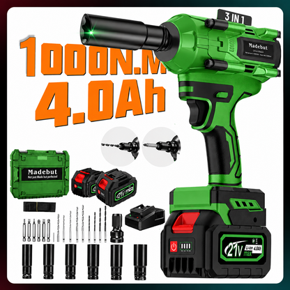 💥LAST DAY SALE 50% OFF🔧1000N.m Cordless Impact Wrench, All-Metal Cordless Impact Gun with 2*4.0Mah