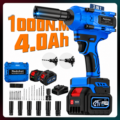 💥LAST DAY SALE 50% OFF🔧1000N.m Cordless Impact Wrench, All-Metal Cordless Impact Gun with 2*4.0Mah