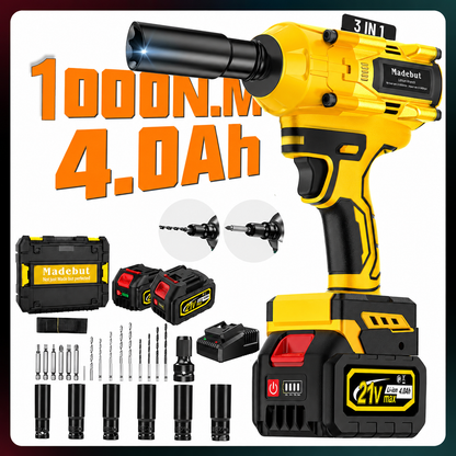 💥LAST DAY SALE 50% OFF🔧1000N.m Cordless Impact Wrench, All-Metal Cordless Impact Gun with 2*4.0Mah